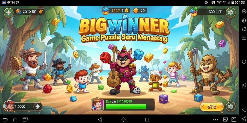 Tampilan menarik dari gameplay BIGWINNER dengan tantangan puzzle.