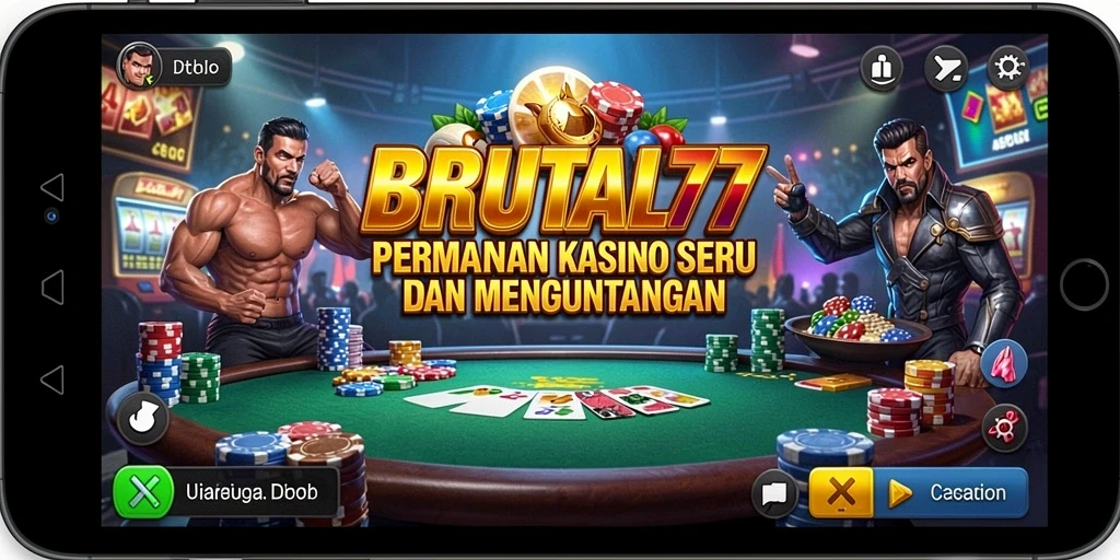 Screenshot utama gameplay kasino BRUTAL77 yang menarik.