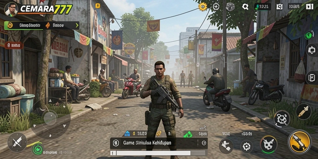 Screenshot utama CEMARA777 menampilkan gameplay simulasi yang seru dan interaktif.