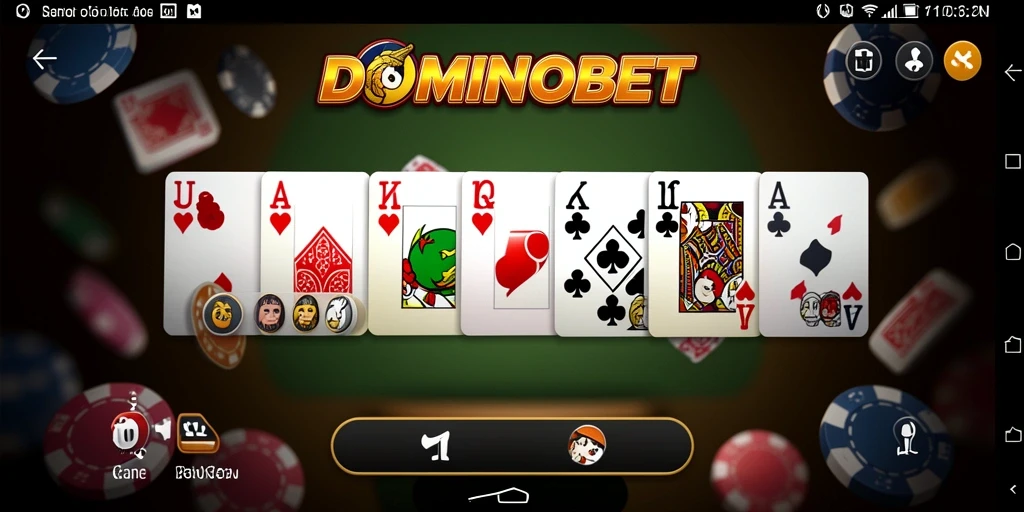 Tampilan gameplay seru dari DOMINOBET saat bermain domino.