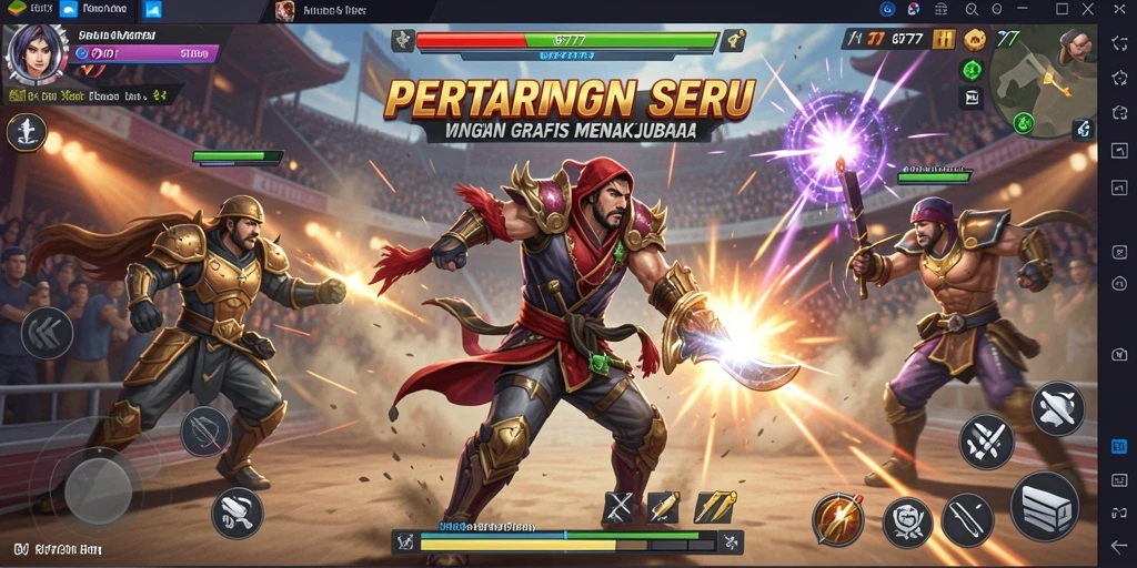 Tampilan permainan GF777 dengan aksi pertarungan yang mendebarkan.