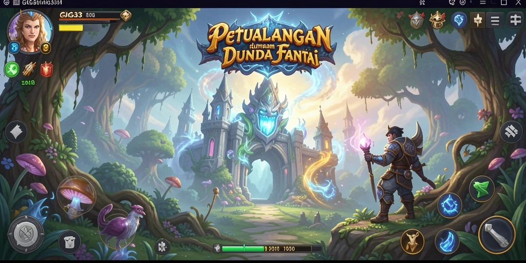 Screenshot menunjukkan gameplay menarik dan karakter petualang GIGA33.