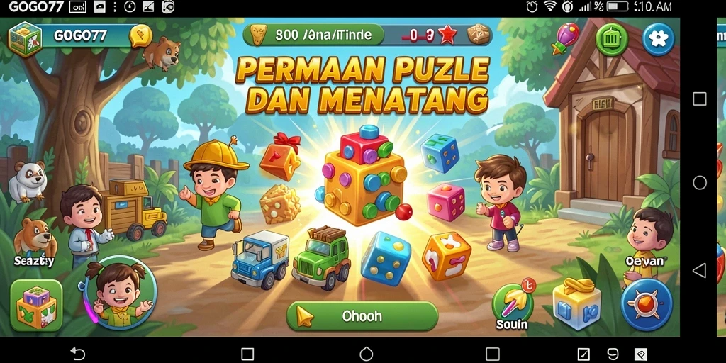Tampilan gameplay seru di GOGO77 dengan tantangan Puzzle menarik.