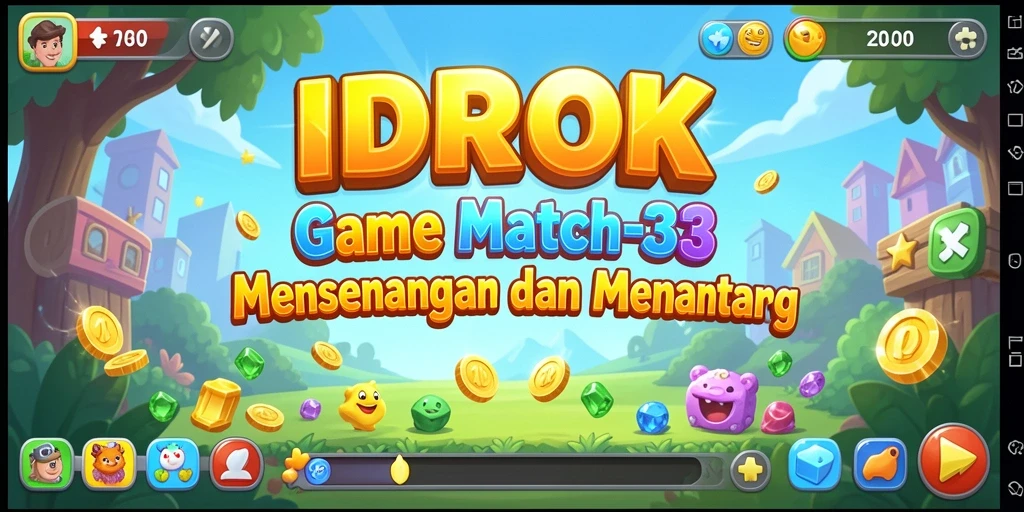 Screenshot gameplay IDROK yang menunjukkan keseruan match-3.