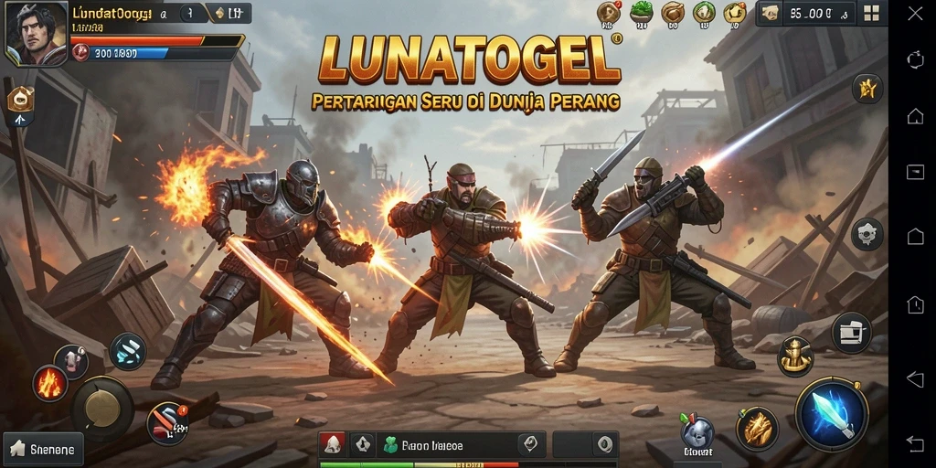 Tampilan gameplay LUNATOGEL menunjukkan pertarungan yang seru dan mendebarkan.