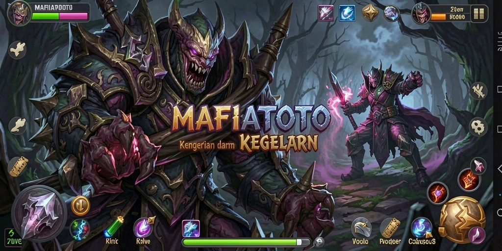 Tangkapan layar gameplay MAFIATOTO menampilkan suasana horor yang menegangkan.
