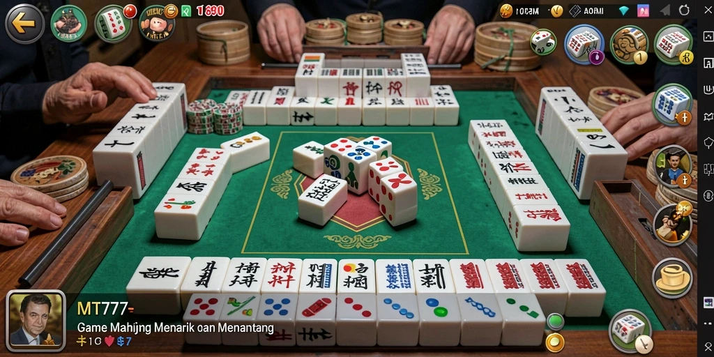 Tampilan gameplay MT777 yang dinamis dan menarik dalam permainan Mahjong.