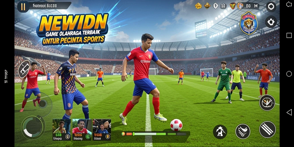 Screenshot menunjukkan aksi olahraga intens dalam NEWIDN.