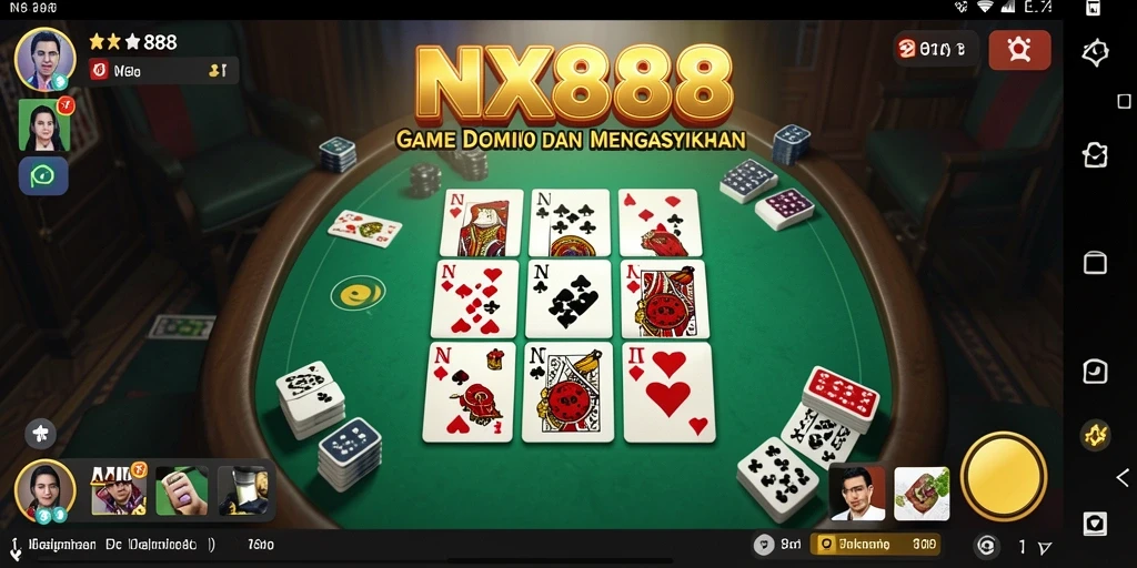 Screenshot utama NX888 menampilkan gameplay seru dan interaktif di permainan Domino.