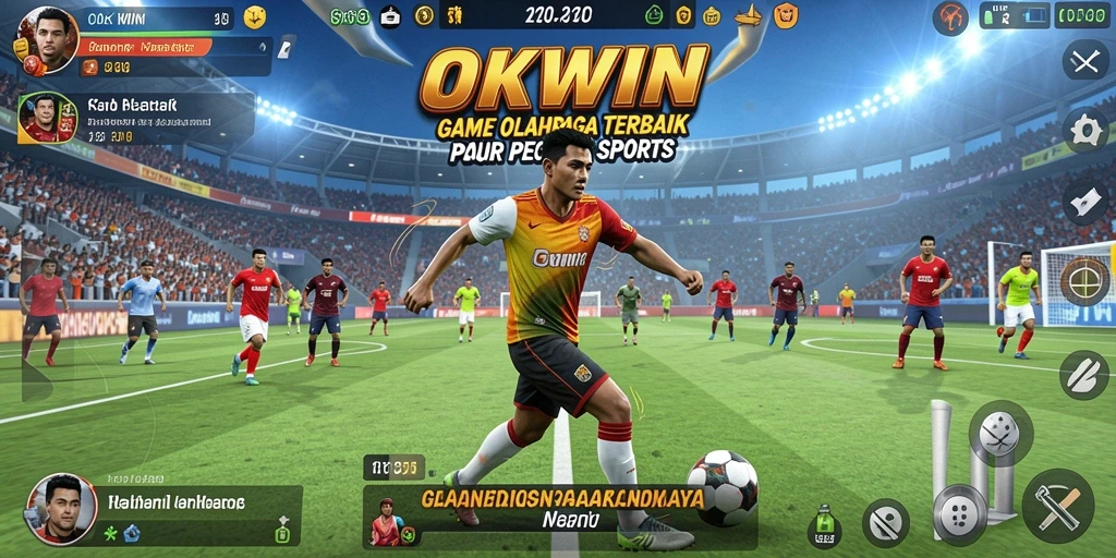 Tangkapan layar permainan OKWIN menunjukkan aksi mendebarkan di lapangan.
