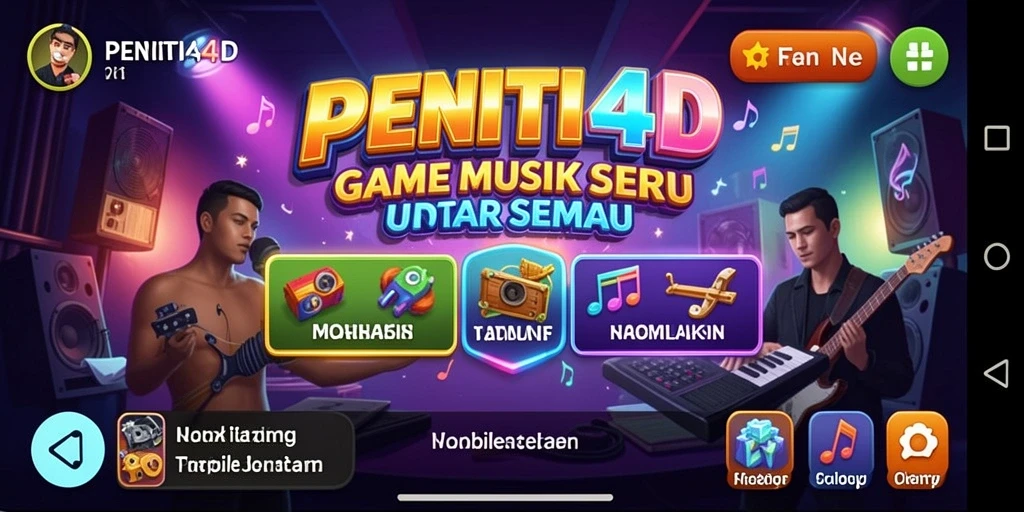 Tampilan gameplay seru dalam PENITI4D yang melibatkan berbagai lagu.