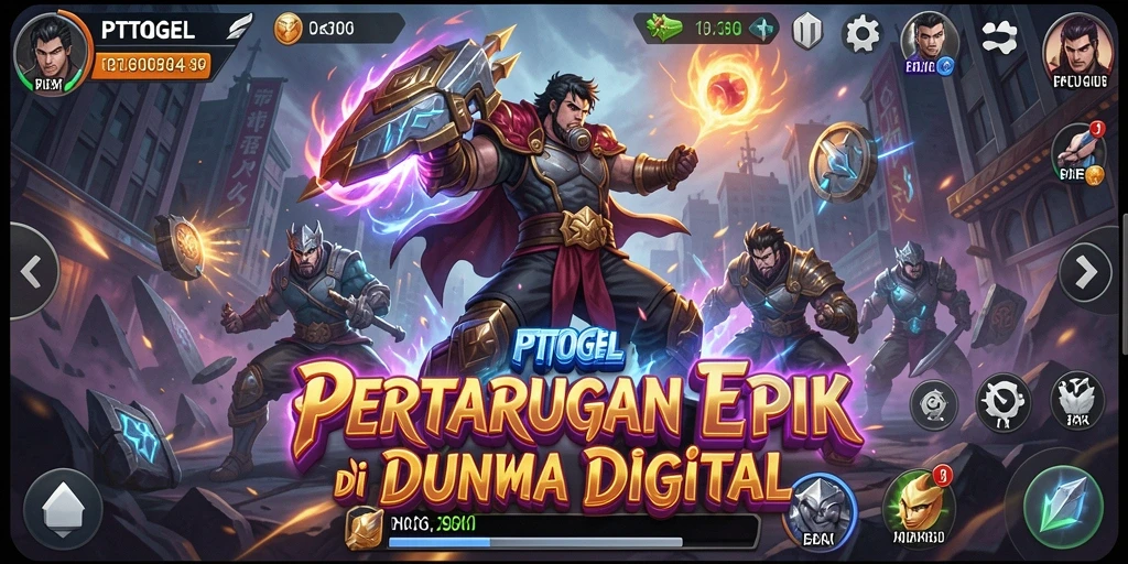 Screenshot gameplay yang menampilkan pertarungan seru di PTTOGEL.
