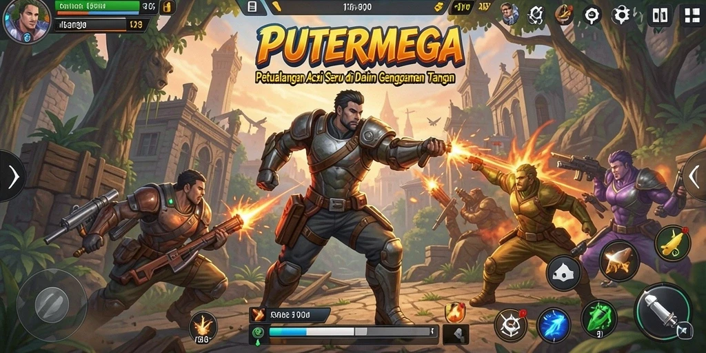 Screenshot showing intense gameplay of PUTERMEGA's action sequences.