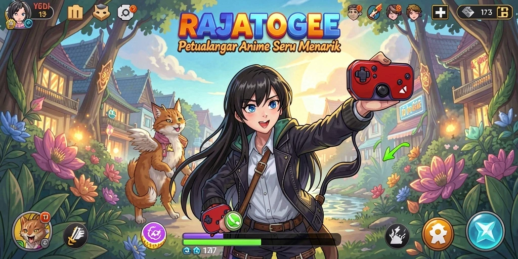 Tampilan menarik dari gameplay <strong>RAJATOGEL</strong> dengan karakter anime ikonik.