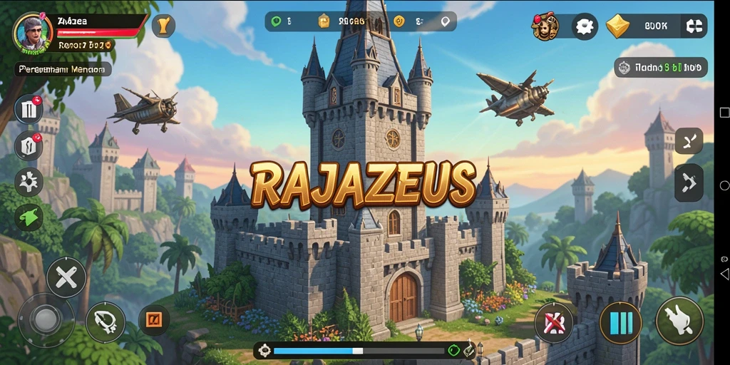 Gameplay menegangkan di RAJAZEUS dengan pertahanan menara yang beragam.
