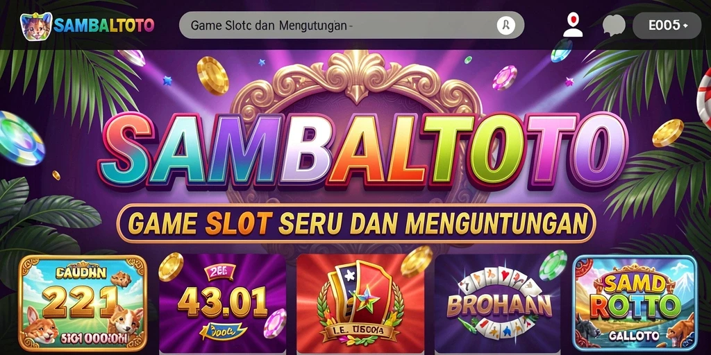 Tampilan gameplay seru di SAMBALTOTO, penuh warna dan bonus.