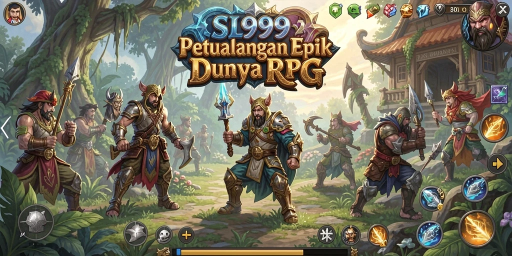 Tangkapan layar gameplay SL999 menunjukkan aksi pertarungan seru dan karakter yang kustomisasi.