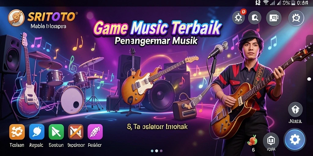Tampilan gameplay SRITOTO yang seru dan interaktif dengan musik.