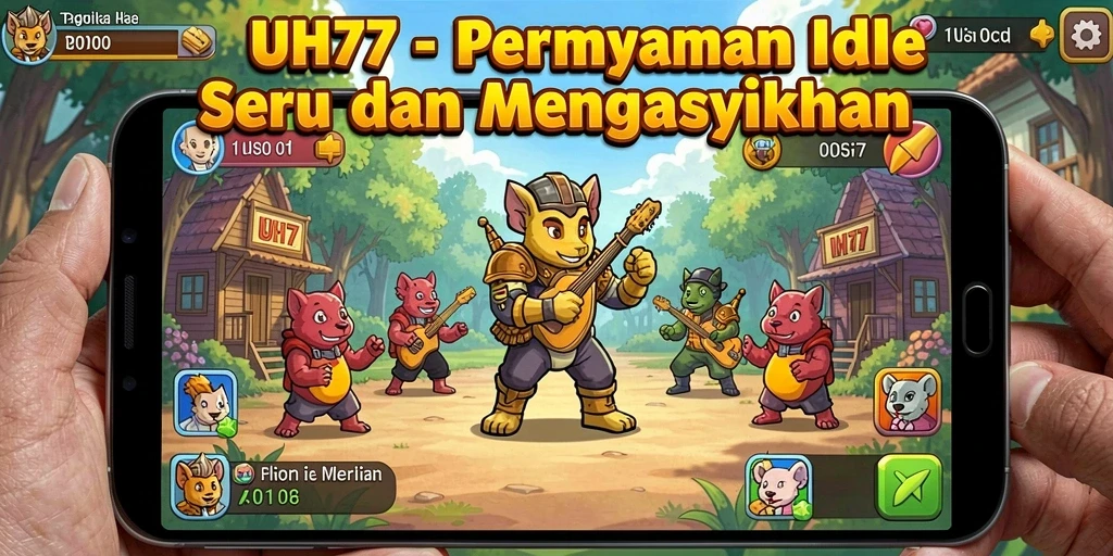 Tampilan gameplay UH77 yang memukau dan penuh warna.
