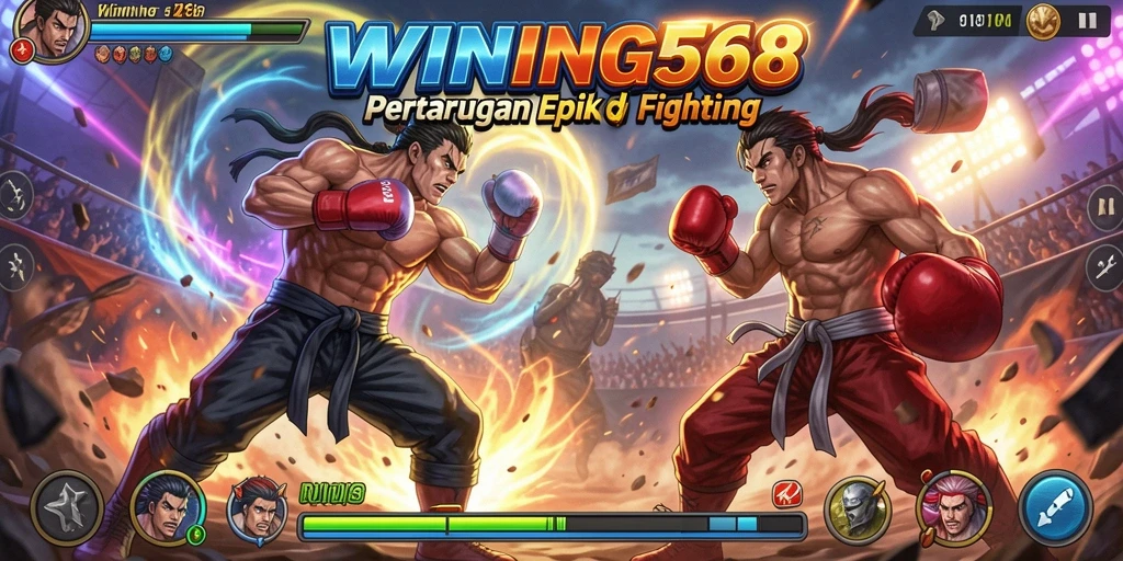 Gameplay seru dengan pertarungan karakter yang menegangkan.