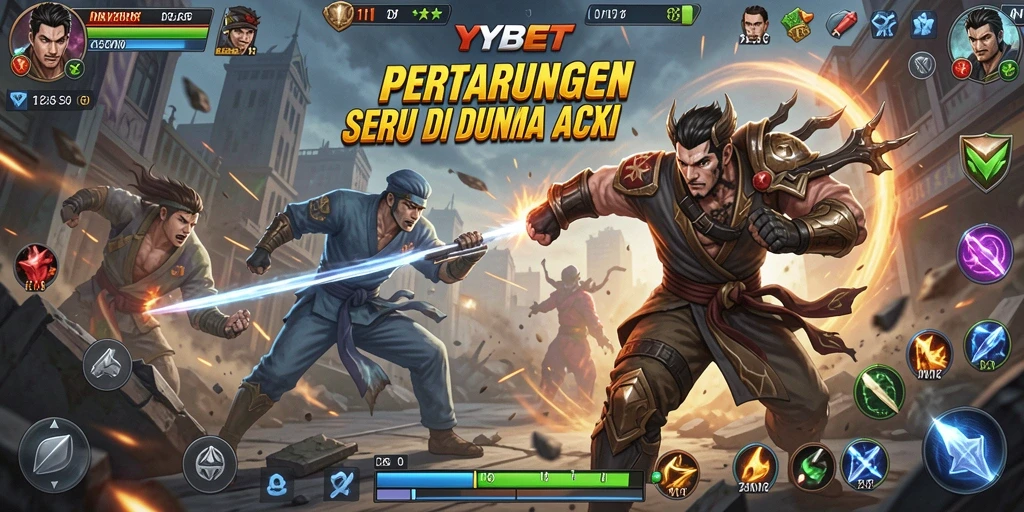 Screenshot utama YYBET menampilkan aksi pertarungan yang seru dan mendebarkan.